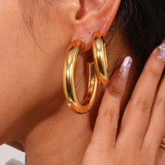 Donna Large Hoops | 18K Gold plated