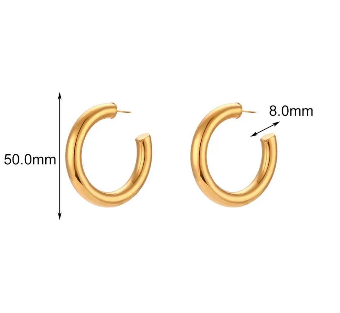 Donna Large Hoops | 18K Gold plated