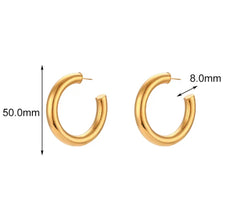 Donna Large Hoops | 18K Gold plated