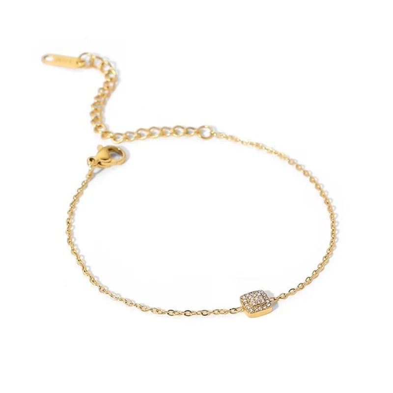 Square Chain Bracelet | 18K Gold plated