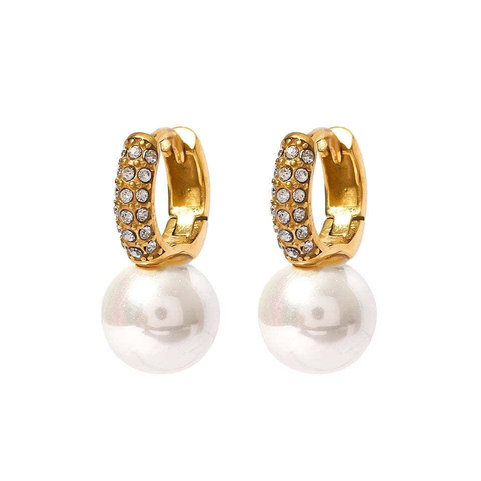 Pearl Drop Earrings | 18K Gold plated