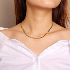 Single Snake Bone Chain | 18K Gold plated