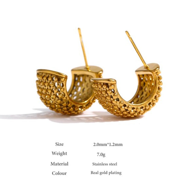 Gold hollow Hoops | 18K Gold plated