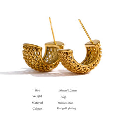 Gold hollow Hoops | 18K Gold plated