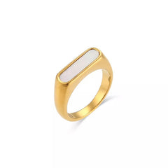 Luna Ring ( Black & white) | 18K Gold plated