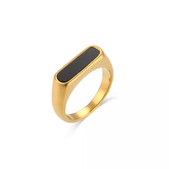 Luna Ring ( Black & white) | 18K Gold plated