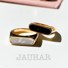 Luna Ring ( Black & white) | 18K Gold plated